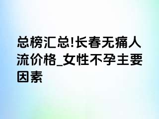 总榜汇总!长春无痛人流价格_女性不孕主要因素